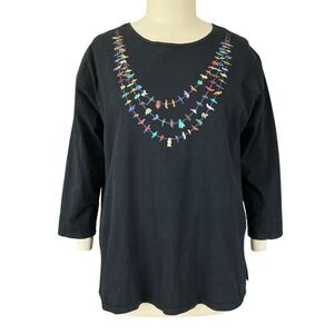 Sabaku Artwear Tunic Top 1X Necklace of Desert Animals Birds Graphic Tee Ethnic